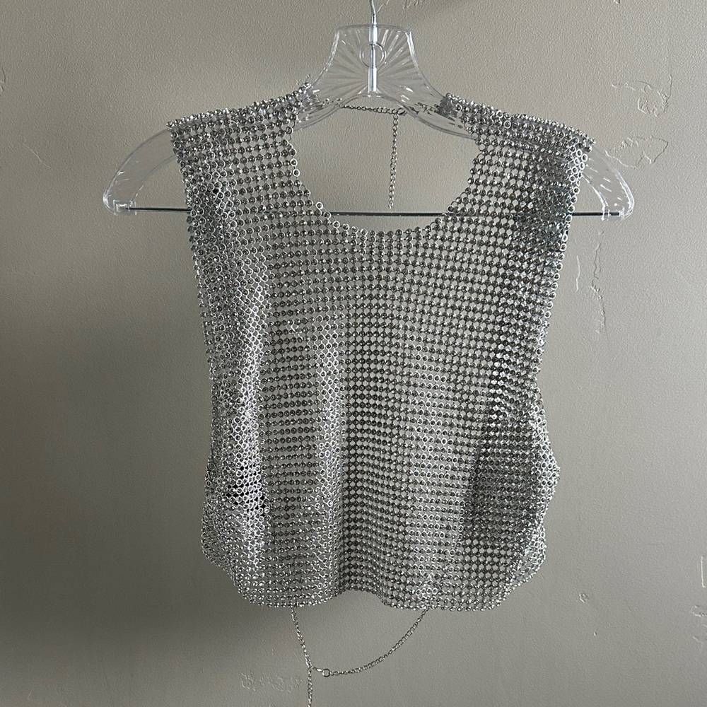 House of Harlow 1960 diamond open back crop top women’s small.